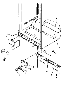 Cabinet Bottom Diagram and Parts List for TR21S4W-P1196104WW  Amana Refrigerator