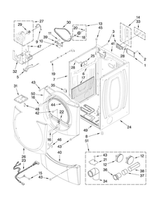 Cabinet Parts Diagram and Parts List for MEDE300VF2  Maytag Dryer