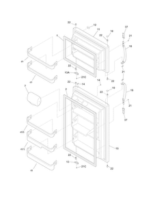 Doors Diagram and Parts List for CRT215PW1  Crosley Refrigerator