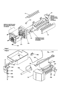 Icemaker Diagram and Parts List for TR18V2E-P1315705WE  Amana Refrigerator