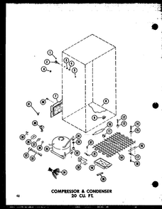 Compressor & Condenser 20 Cu. Ft. Diagram and Parts List for TC18B-P73500-7W  Amana Refrigerator