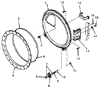Rear Bulkhead, Felt Seal And Cylinder Roller Diagram and Parts List for NG4619W53721  Speed Queen Dryer
