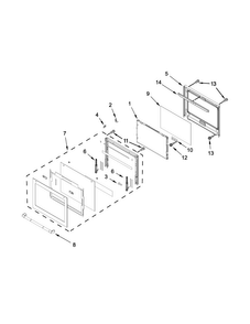 Upper Oven Door Parts Diagram and Parts List for JJW3830DP00  Jenn-Air Wall Oven