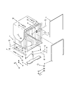 Tub And Frame Parts Diagram and Parts List for JDB8000AWC1  Jenn-Air Dishwasher