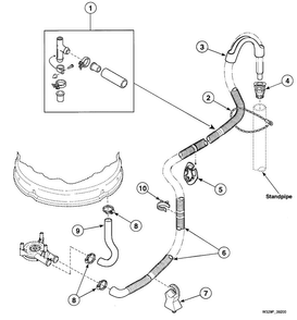 Drain Hose Diagram and Parts List for SWT210LN1124  Speed Queen Washer