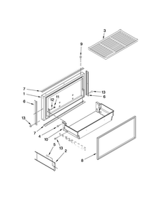 Freezer Door And Basket Parts Diagram and Parts List for JB36NXFXRW00  Jenn-Air Refrigerator