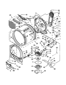 Bulkhead Parts Diagram and Parts List for MGDB950YG3  Maytag Dryer