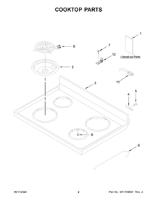 Cooktop Parts Diagram and Parts List for ACR4303MFB8  Amana Range