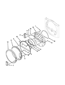 Dryer Door Parts Diagram and Parts List for MLE20PDCYW0  Maytag Washer Dryer Combo