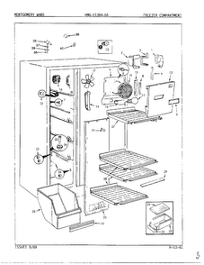 Freezer Compartment Diagram and Parts List for 21394-A  Admiral Refrigerator
