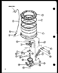 Section 3 Diagram and Parts List for CW2303G P1122908WG Amana Washer