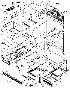 Shelves And Accessories Diagram and Parts List for 85978-P1117004W  Amana Refrigerator