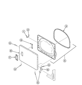 Loading Door Diagram and Parts List for FEU17AWF1702  Speed Queen Dryer