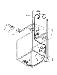 Dryer Support And Washer Harness Parts Diagram and Parts List for MGT3800XW1  Maytag Washer Dryer Combo