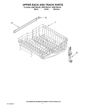 09 - UPPER RACK AND TRACK PARTS Diagram and Parts List for MDB7759AWW1  Maytag Dishwasher