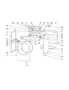 Cabinet Parts Diagram and Parts List for MXR30PDATS  Maytag Washer