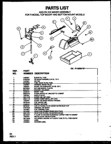 Icemaker/water Valve Diagram and Parts List for TS18RBW-P1158407WW  Amana Refrigerator