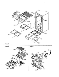 Interior Cabinets/drain Block Diagram and Parts List for TN21V2C-P1315907WC  Amana Refrigerator