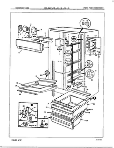 Fresh Food Compartment Diagram and Parts List for 24874A  Admiral Refrigerator