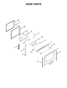 Door Parts Diagram and Parts List for MER8800FB0  Maytag Range