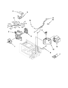 Microwave Interior Parts Diagram and Parts List for JMW9330DAB16  Jenn-Air Microwave Oven Combo