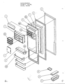 Refrigerator Door Diagram and Parts List for SX22M  Amana Refrigerator