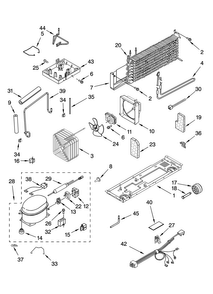 Unit Parts Diagram and Parts List for MTN1854VRS00  Maytag Refrigerator