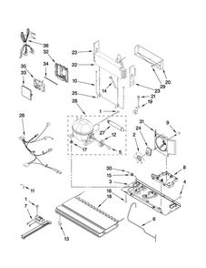 Unit Parts Diagram and Parts List for JBL2286KES3  Jenn-Air Refrigerator
