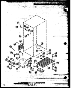 Compressor & Condenser 18 Cu.ft. Diagram and Parts List for T16N-P60236-48W  Amana Refrigerator