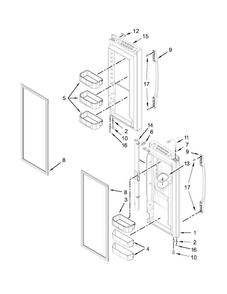 Refrigerator Door Parts Diagram and Parts List for MFI2665XEM7  Maytag Refrigerator