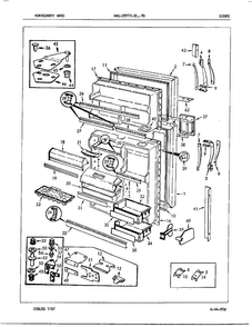 Doors Diagram and Parts List for 23973A  Admiral Refrigerator