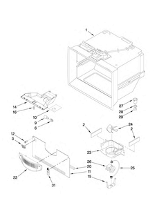 Freezer Liner Parts Diagram and Parts List for ABB1921WEW2  Amana Refrigerator