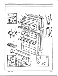Doors/misc Diagram and Parts List for 21474A  Admiral Refrigerator