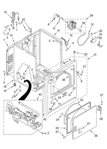 Cabinet Parts Diagram and Parts List for MGDC400VW0  Maytag Dryer