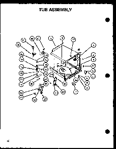 Ptub Assembly Diagram and Parts List for DUS600B P1139732NB Caloric Dishwasher