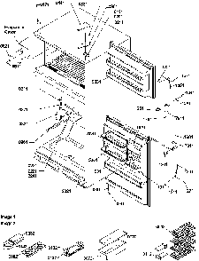 Door, Hinges And Accessories Diagram and Parts List for TR18TE-P1303101WE  Amana Refrigerator