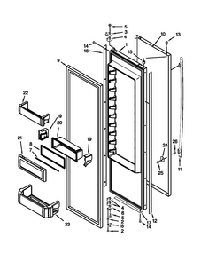 Refrigerator Door Parts Diagram and Parts List for JS42SEDUDW20  Jenn-Air Refrigerator
