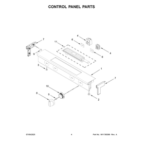 Control Panel Parts Diagram and Parts List for YMSES7030SZ0  Maytag Range