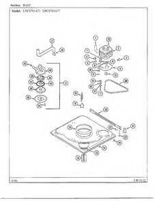 Base Diagram and Parts List for LNC6761A71  Admiral Washer