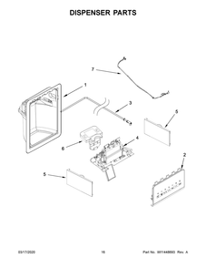 Dispenser Parts Diagram and Parts List for ASI2575GRB04  Maytag Refrigerator