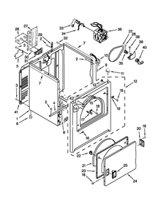 Cabinet Parts Diagram and Parts List for 4GMEDC100YQ0  Maytag Dryer