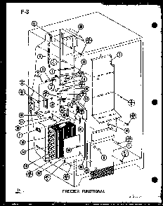 Freezer Functional Diagram and Parts List for SL22F-P75400-13W  Amana Refrigerator