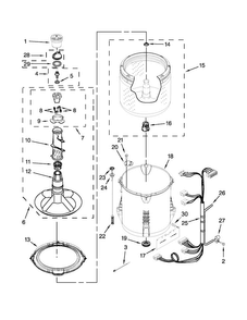 Basket And Tub Parts Diagram and Parts List for CAW9444BW0  Crosley Washer