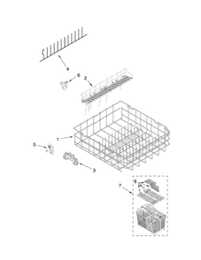 Lower Rack Parts Diagram and Parts List for MDB7809AWQ0  Maytag Dishwasher