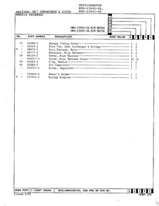 Unit Compartment And System Page 3 Diagram and Parts List for 23903-0A  Admiral Refrigerator