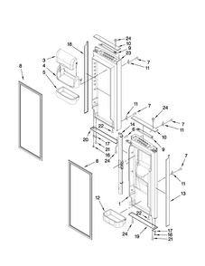 Refrigerator Door Parts Diagram and Parts List for JFC2089HTB4  Jenn-Air Refrigerator
