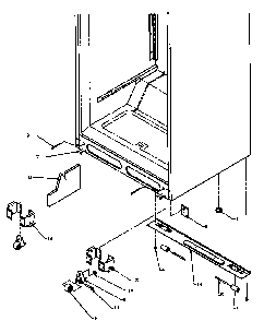 Cabinet Bottom Diagram and Parts List for TS18R2G-P1181803WG  Amana Refrigerator