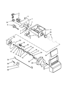 Motor And Ice Container Parts Diagram and Parts List for ASD2275BRW01  Amana Refrigerator