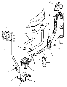 Pump Assembly, Bracket And Hoses Diagram and Parts List for NA6621W33821  Speed Queen Washer