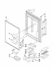 Refrigerator Door Parts Diagram and Parts List for GB2026LEKS8  Amana Refrigerator